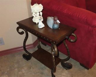 Side Table with Iron Legs