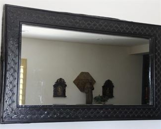 #37.  $200.00   Mirror with beveled glass some wear to edges 32” X 56” 