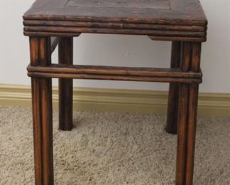 #47.  $60.00   Hardwood small table 21” X 17” X 17” 