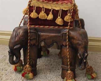 #48 $185.00.  Small elephant stool 15” X 14” X 14” 