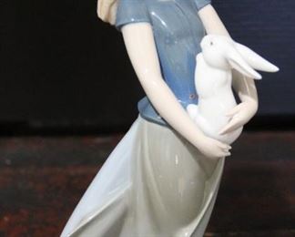 #60.  $40.00   Nau by LLadro figure w/ box girl holding bunny 