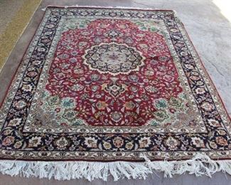 #68.  $2000.00  silk wool blend hand knotted rug 84” X 60”           (7x5 appx)