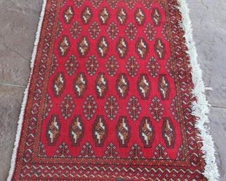 #71.  $100.00 Torkaman Wool hand knotted Iran rug 39” X 21” 