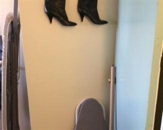 Boots and ironing  board