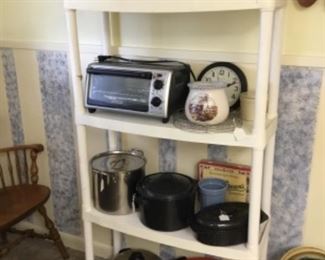 Crockpot, George foreman griddle,Toaster oven, pots.