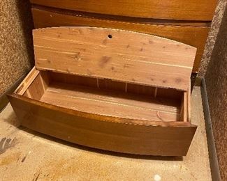5 drawer mcm dresser with cedar lined bottom drawer.