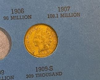 Rare 1909-S Indian Head Cent.