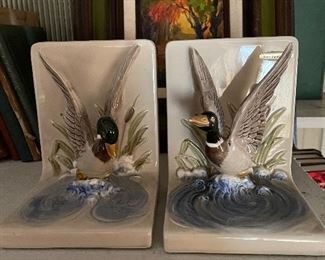 Hand painted bookends.