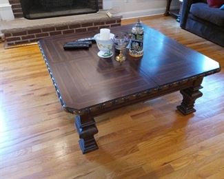 Wood inlay coffee table