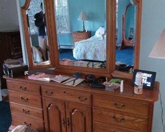 Dresser with vanity mirror