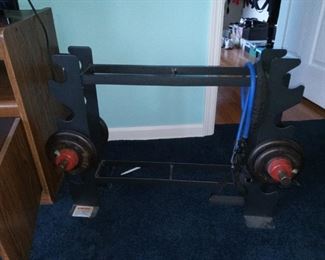 Weight rack with weights
