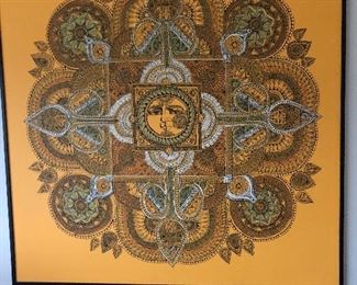 Gold framed art 46.5" square $50