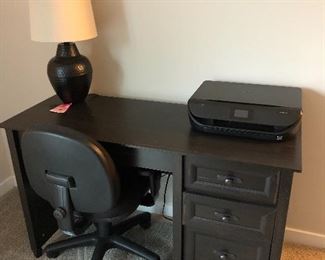 Desk $95 (sold). Chair $30. Lamp $23. Printer $85