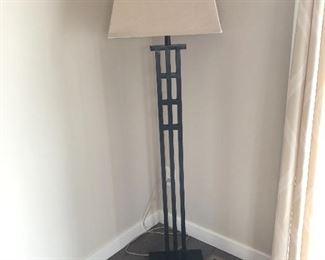 Black metal floor lamp (one of 2) 58" tall. $50 ea. 
