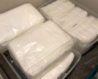 New packs of white towels.  6 pc. sets: 2 bath towels,  2 hand towels, 2 washcloths $10 ea. 