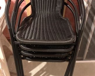 Set of four black outdoor chairs $80
