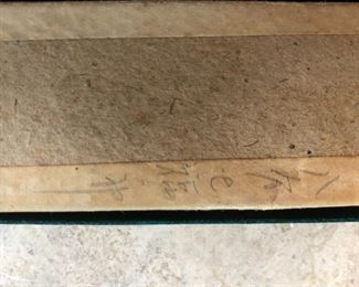 Detail of writing on box 