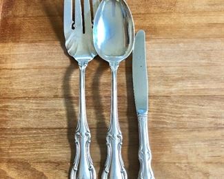 $40 each  International Sterling serving  fork and spoon. SOLD   $20  Butter knife  AVAILABLE   Fork and spoon: SOLD  8.2"L.  Knife: 7"L