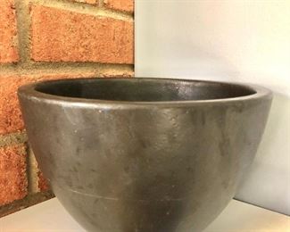 $45 - Black stoneware bowl - 5.25" H, 8.75" diam. 