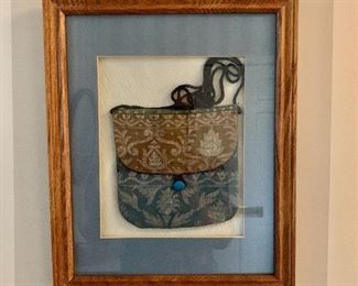 $75  Silk purse framed #1  15.75" H x 12.5" W. 