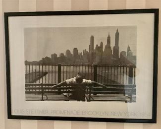 $195 Louis Stettner print “ Promenade Brooklyn “. . "  21" H x 28.25" W. 