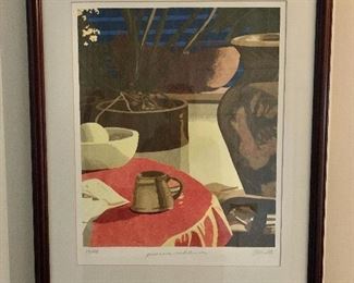 $140 Linda Molto  signed and numbered print "Paranoia and Dinner." 13/48  30.25" H x 24" W. 