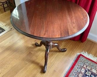 $160 - Tilt top table - wear consistent with use and age - 28.75" H, 30" diam.
