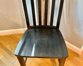 $240 - AS IS - needs paint touch up - Set of 6 Pottery Barn wood chairs.  Each 36" H, 18.25" W, 16.5" D, seat height 18.5". 