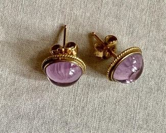 $75 14K amethyst stud earrings.  0.4"diam
