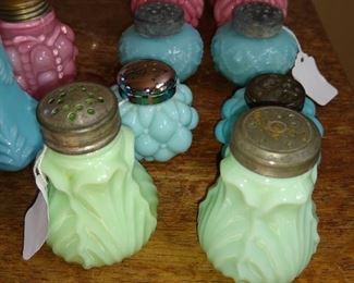 Victorian salt pepper and sugar shakers
