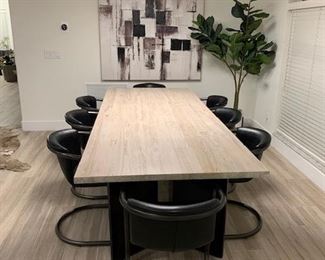 8 dining chairs - leather