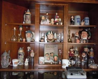 Collection of Toby Mugs, German steins...