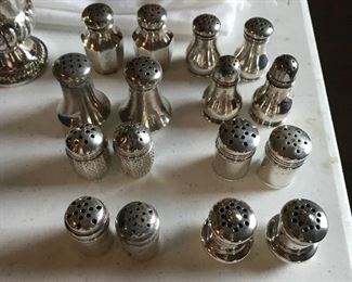 Sterling silver individual salt and pepper 