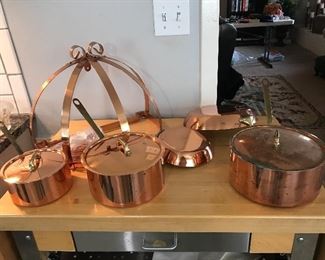 Copper pots and pans from France 