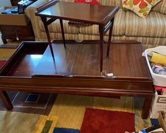 Coffee Table with 4 Integrated tray tables and sofa