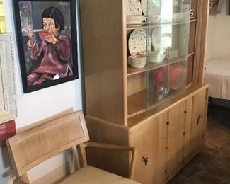 Mid Century Dining Set, Hutch, Chairs and Table
