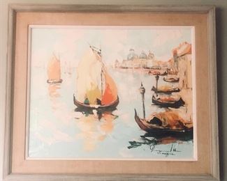 Venezia Oil Painting signed Perelli