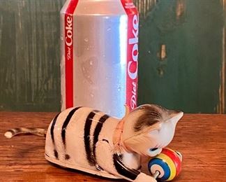 Vintage ALPS Tin Toy Cat with Ball 