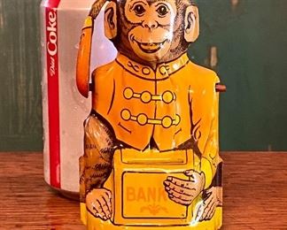 Vintage J. Chein Tin Toy Monkey Bank