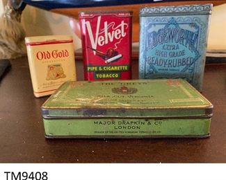 https://www.ebay.com/itm/124711338906	TM9408 Velvet, Old Gold The Grey's, and Edeworth Tobacco Tins
