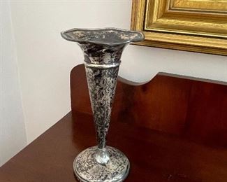 Sterling silver vase