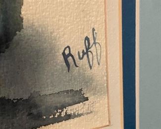Signed Ruff Original Watercolor painting.