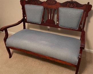 Antique upholstered bench