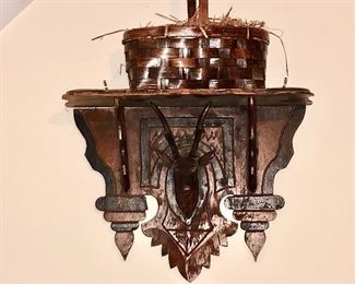 Vintage wood wall sconce