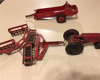 Antique metal farm toys