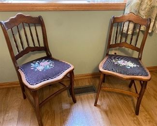 Needlepoint antique chairs