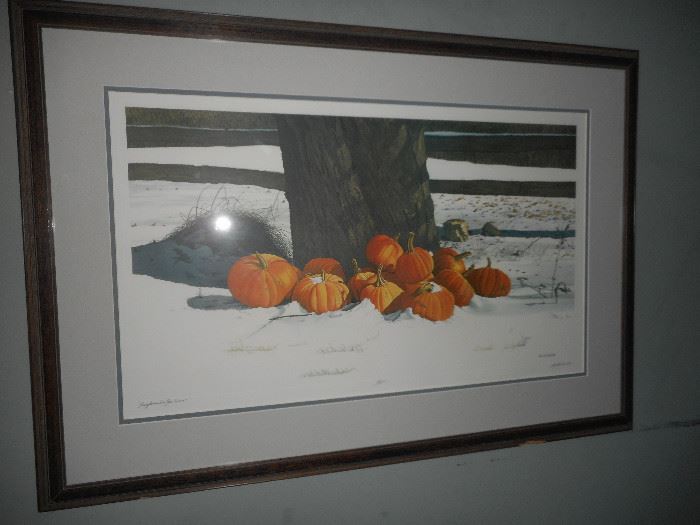 Bob Timberlake Pumpkins in the Snow Signed Numbered 59/1000