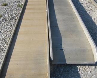 Lot of 2  (1)  15' 9" x  26" &  (1) 13.5' x 26" Aluminum Truck & Trailer Cargo Loading Ramps