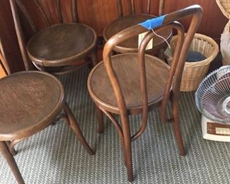4 Thonet style bentwood vintage chairs priced separably
