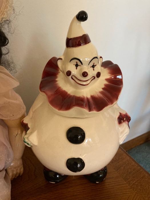 Vintage clown cookie jar